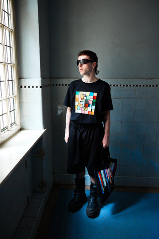 Mosaic Square T‑Shirt – Multicolor Foil | Unisex | Straight Cut