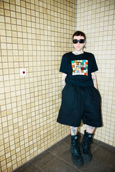 Mosaic Square T-Shirt Multicolor Foil – Unisex Straight Cut