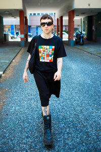 Mosaic Square T-Shirt Multicolor Foil – Unisex Straight Cut — Ansicht 5