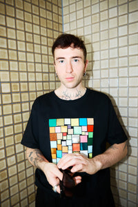 Mosaic Square T-Shirt Multicolor Foil – Unisex Straight Cut — Ansicht 2