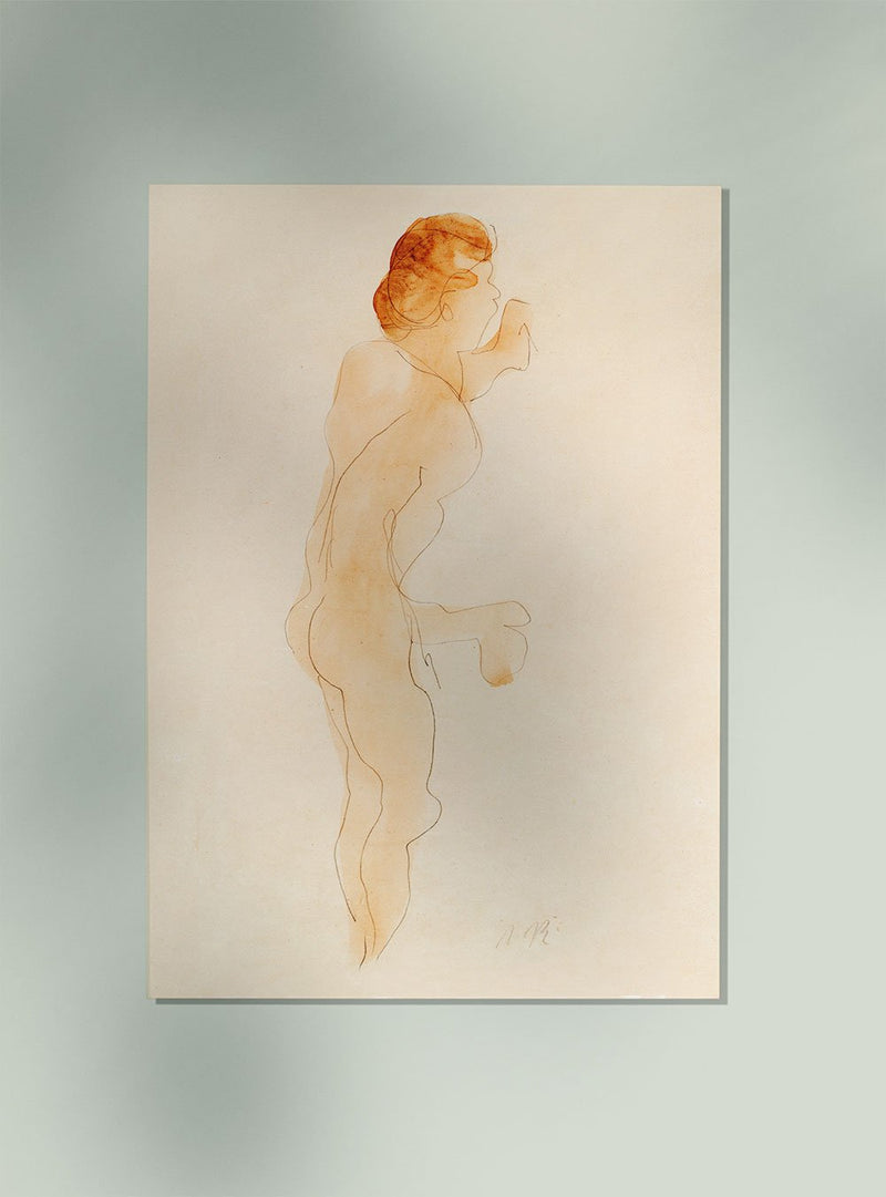 Nude Standing by Rodin Art Poster – Kunstdruck Aquarell — Patroa Studio