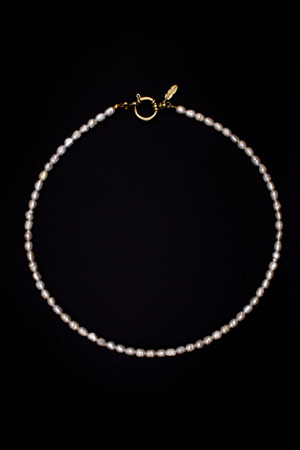 Nina Pearl Necklace - Freshwater Pearls Handmade Stainless Steel Clasp