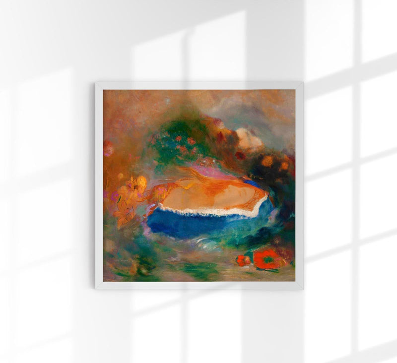Ophelia with a Blue Wimple in the Water – Kunstdruck nach Odilon Redon — Patroa Studio