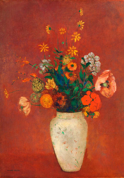 Bouquet in a Chinese Vase Painting by Odilon Redon – Art Print