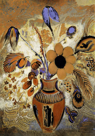 Etruscan Vase with Flowers by Odilon Redon – Künstlerisches Stillleben | Symbolträchtig | Farbintensiv
