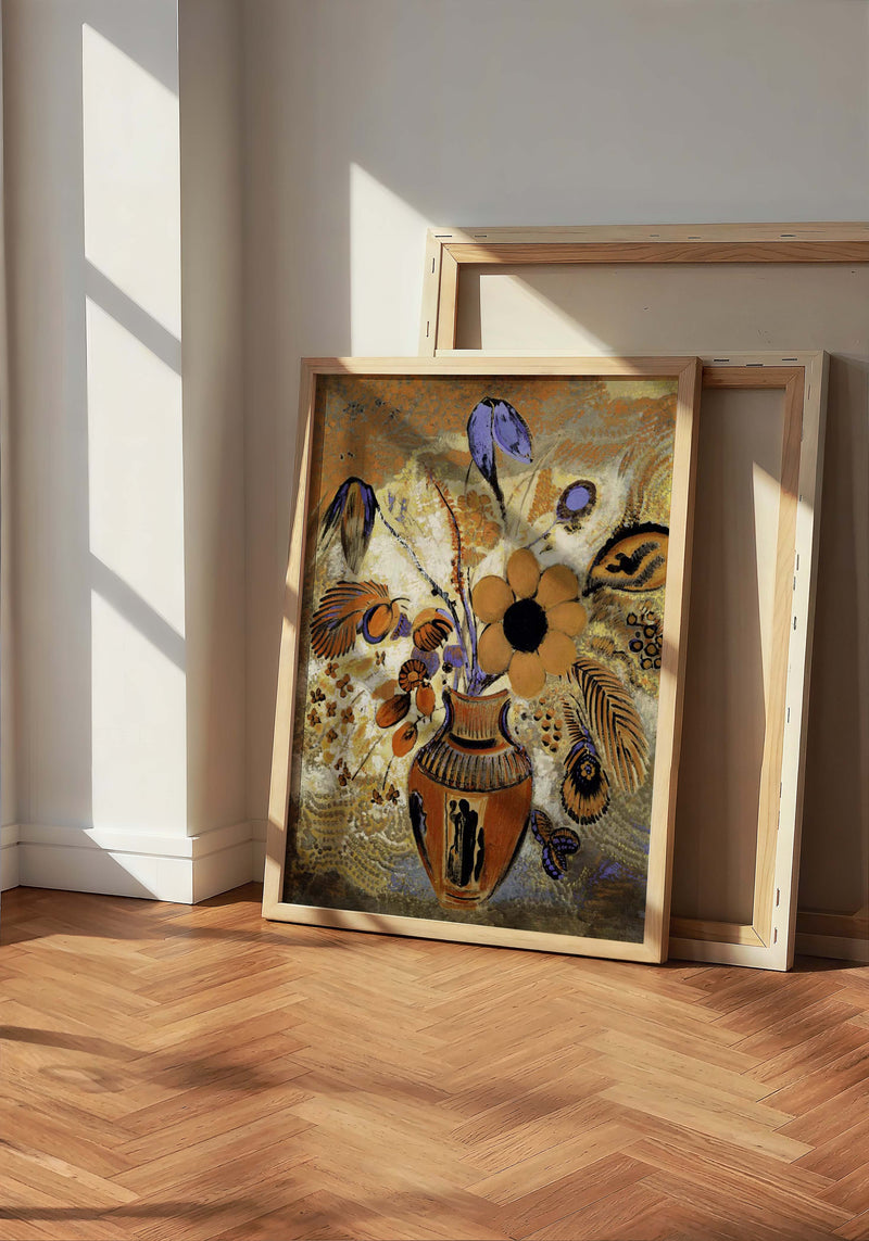 Etruscan Vase with Flowers Poster von Odilon Redon – Kunstvolles Stillleben auf Fine Art Paper oder Canvas — Ansicht 2