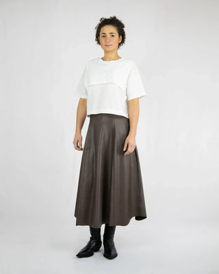 JULA, hoch taillierter Midi-Rock | vegane Leder-Optik | Made in Berlin