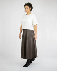 JULA Midi Skirt high-waisted vegan leather organic cotton Berlin — Ansicht 3