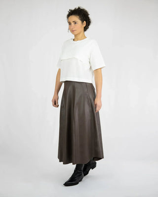 JULA, hoch taillierter Midi-Rock | vegane Leder-Optik | Made in Berlin