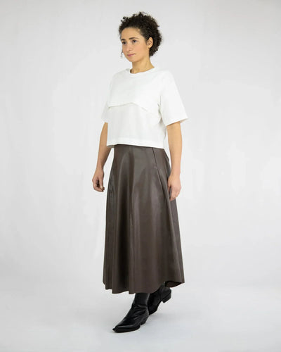 JULA Midi Skirt high-waisted vegan leather organic cotton Berlin