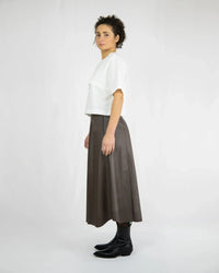 JULA Midi Skirt high-waisted vegan leather organic cotton Berlin — Ansicht 4