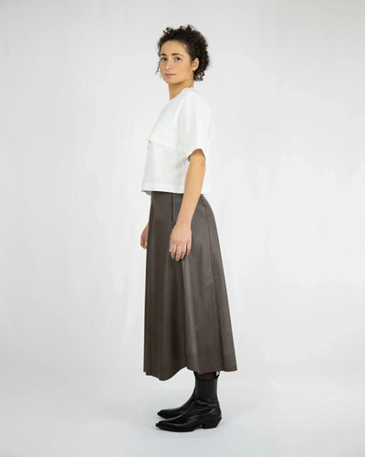 JULA Midi Skirt high-waisted vegan leather organic cotton Berlin