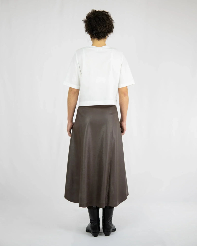 JULA Midi Skirt high-waisted vegan leather organic cotton Berlin — Ansicht 6