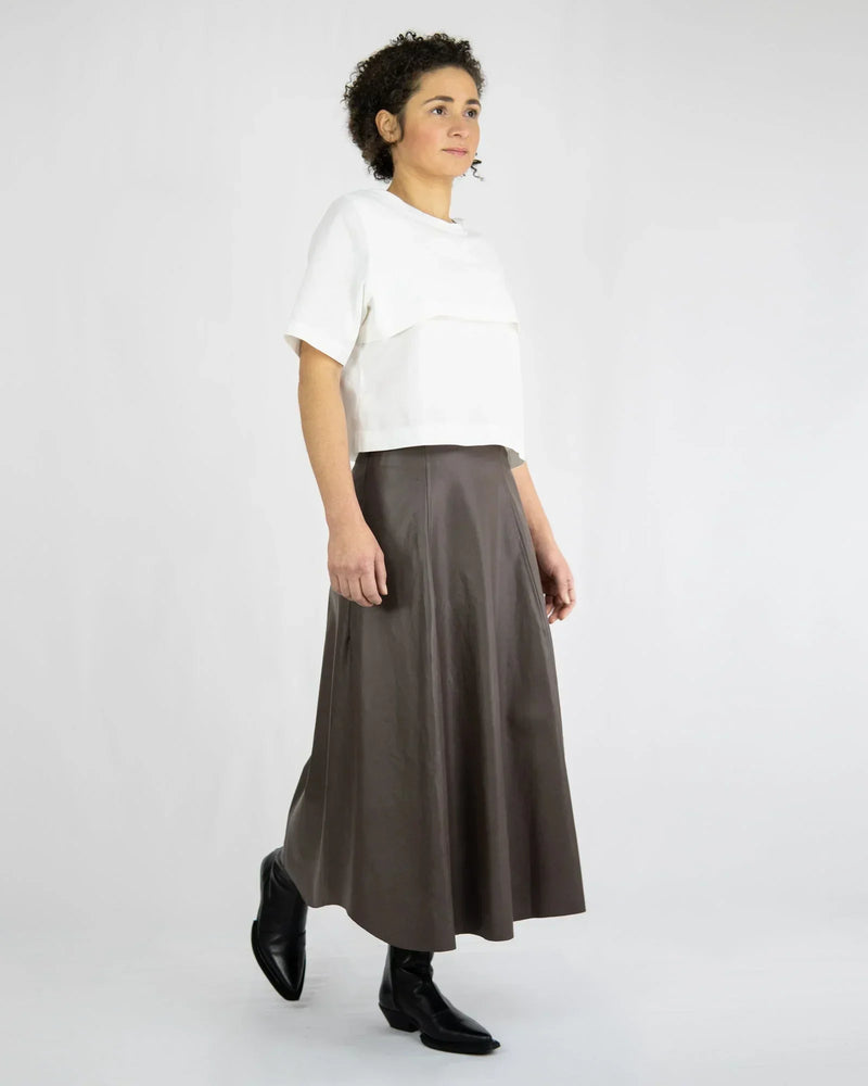 JULA Midi Skirt high-waisted vegan leather organic cotton Berlin — Ansicht 5