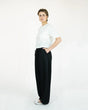 NEUTH Lyocell Twill Pleated Trousers – deep black, high waist, Made in Berlin