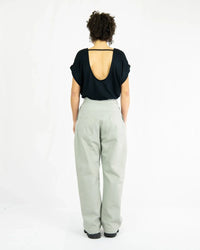 NEUTH Pleated Trousers Organic Cotton Flannel High Waist Made in Berlin — Ansicht 2
