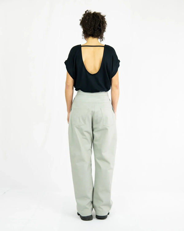 NEUTH Pleated Trousers Organic Cotton Flannel High Waist Made in Berlin
