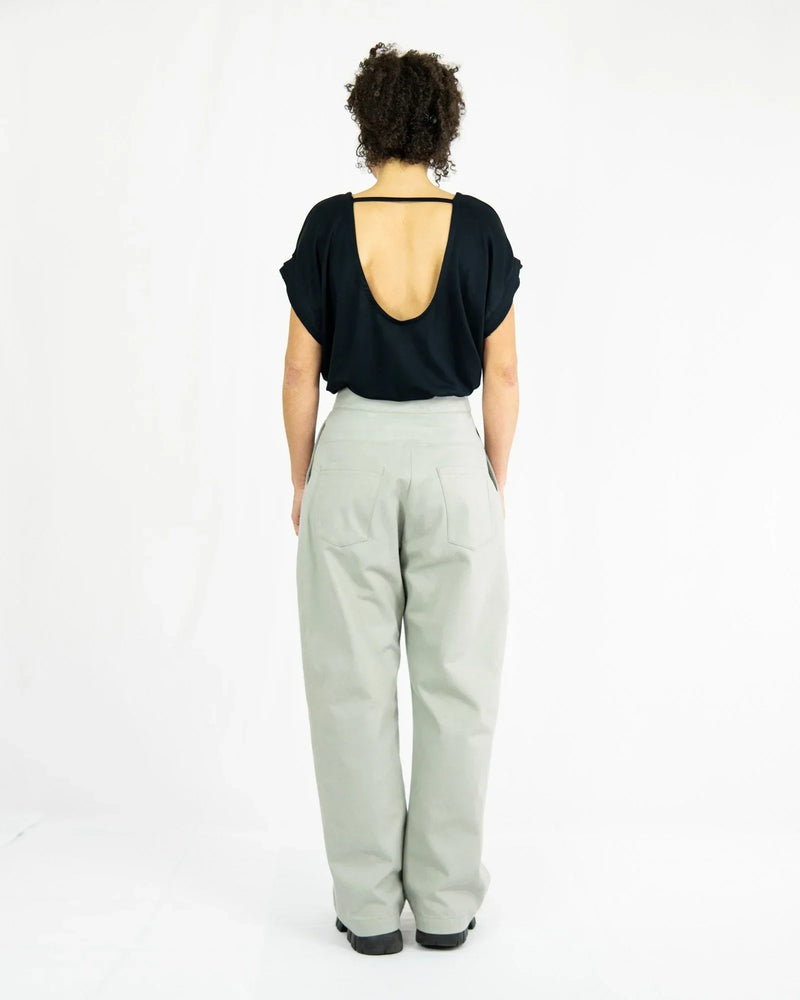 NEUTH Pleated Trousers Organic Cotton Flannel High Waist Made in Berlin — Ansicht 2