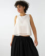 WHII Sleeveless Blouse in Layered Design – Silk-Cotton Blend, Made in Berlin