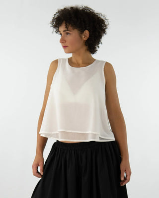 WHII, sleeveless blouse in a layered design | Silk-cotton blend | Made in Berlin