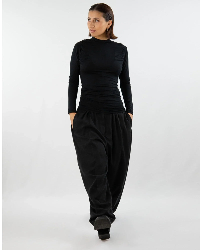 SOULAGE Long shirt with gathering & waterfall detail TENCEL™ Made in Berlin — Ansicht 6
