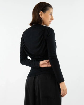 SOULAGE – Long shirt with ruffles and waterfall detail | TENCEL™ | Made in Berlin