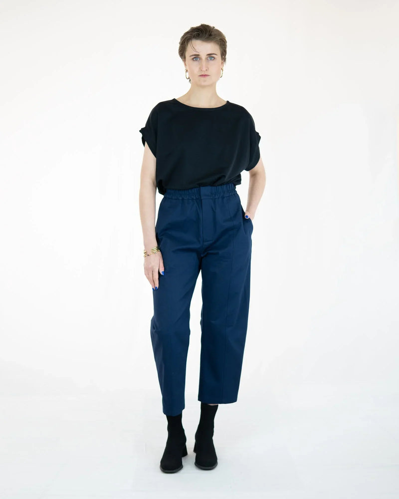 AdoBLEU organic twill culottes – elasticated waistband, Made in Berlin — Ansicht 3