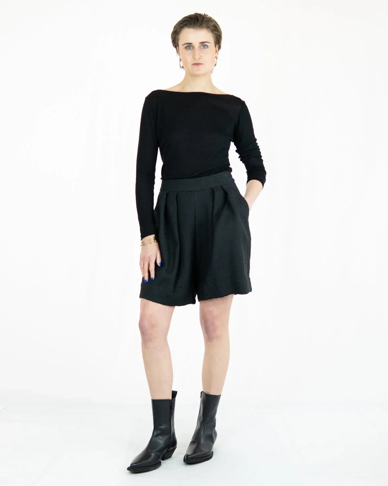 ANTILI Bermuda high-waisted jacquard cotton viscose Berlin — KEIJN