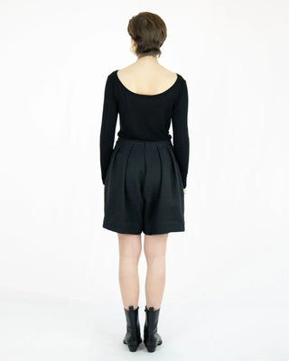 ANTILI - hoch taillierte Bermuda aus Jacquard | Circular Fabric Standard | Made in Berlin