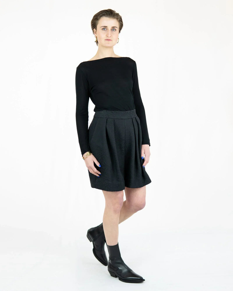 ANTILI Bermuda high-waisted jacquard cotton viscose Berlin — Ansicht 5