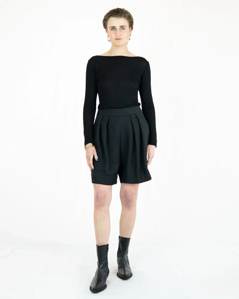 ANTILI Bermuda high-waisted jacquard cotton viscose Berlin — Ansicht 3