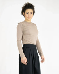 SOULAGE Draped Tencel Jersey Longline Top | Waterfall Style | Made in Berlin — Ansicht 3
