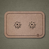 Wooden Star Stud Earrings N°1 – Handmade — Ansicht 1