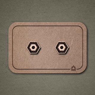 Ohrstecker aus Holz | Hexagon N°1