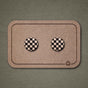 Wooden Checkered Stud Earrings – Handmade