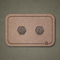 Wooden Stud Earrings Hexagon N°2 | FEINFORMART — Ansicht 1
