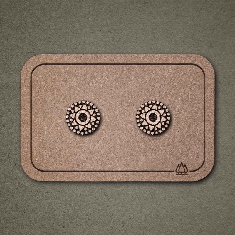 Wooden Stud Earrings Sun Star – FEINFORMART Handmade — FEINFORMART