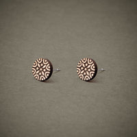 Wooden Stud Earrings Mandala N°2 – Handmade — Ansicht 2