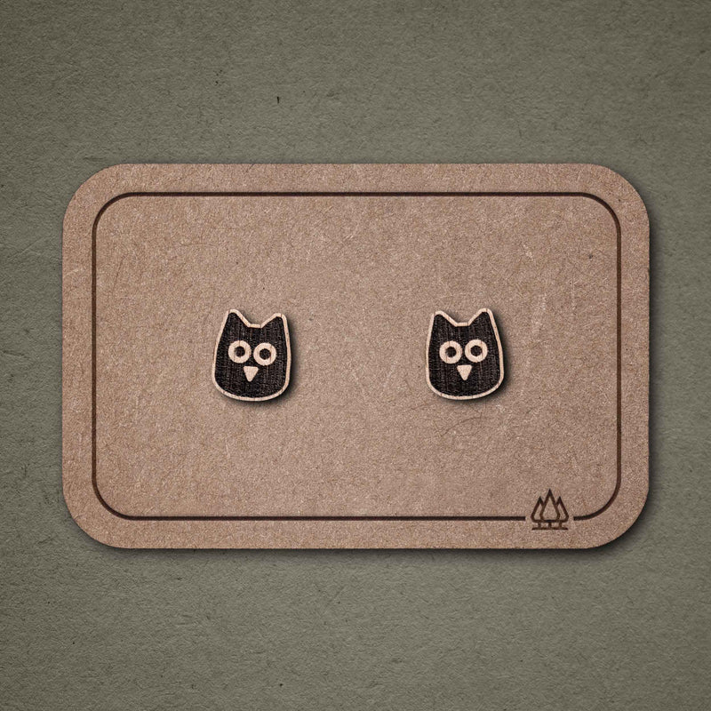 Wooden Owl Stud Earrings | FEINFORMART — FEINFORMART