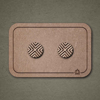 Wooden Cross Stud Earrings – Handmade — Ansicht 1