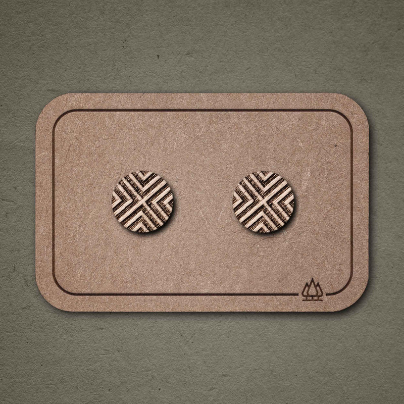 Wooden Cross Stud Earrings – Handmade — FEINFORMART