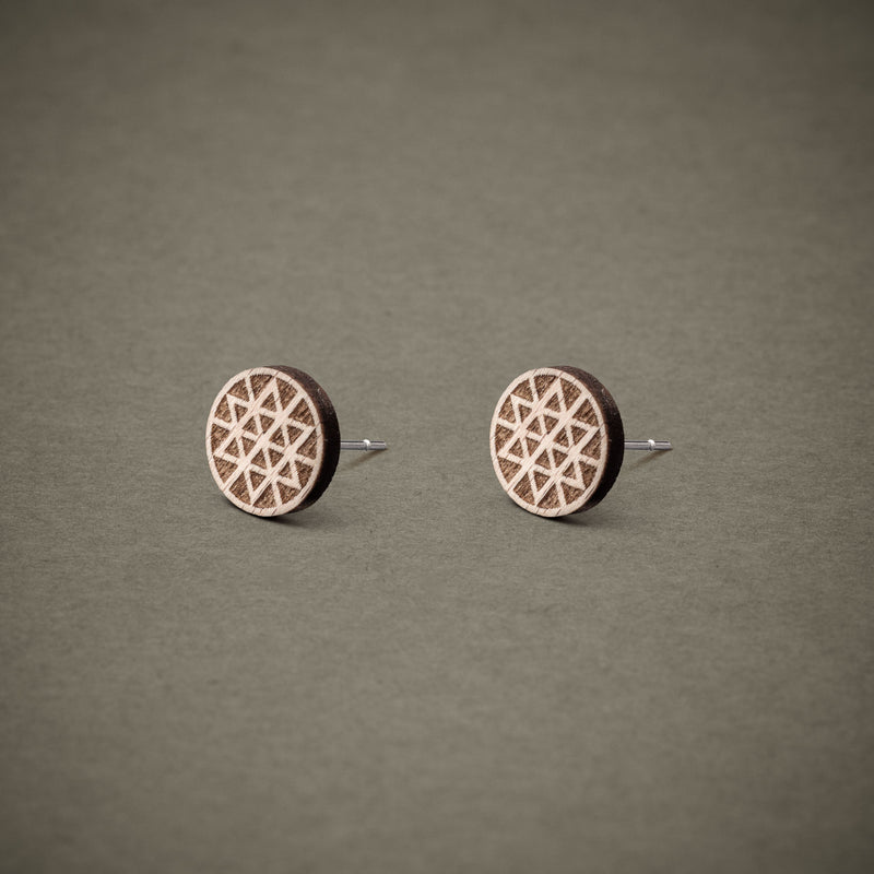 Wooden Star Stud Earrings N°2 – Handmade — Ansicht 2