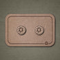 Wooden Stud Earrings Geometric Flower Light - Handmade