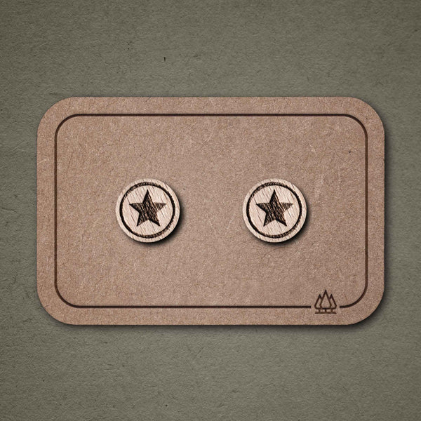 Ohrstecker aus Holz Stern N°3 | FEINFORMART