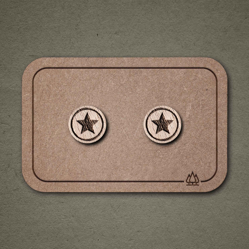 Wooden Stud Earrings Star N°3 | FEINFORMART — FEINFORMART