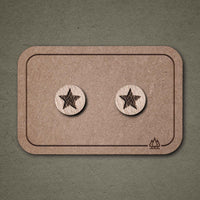 Wooden Stud Earrings Star N°4 – Handmade — Ansicht 1