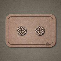 Wooden Stud Earrings Mandala N°3 – handcrafted — Ansicht 1