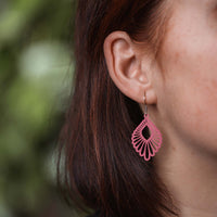 "Mindful" Wooden Drop Earrings - Featherlight, Delicate, Hypoallergenic — Ansicht 32