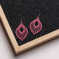 "Mindful" Wooden Drop Earrings - Featherlight, Delicate, Hypoallergenic — Ansicht 31