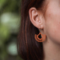 "Boho" Wooden Dangle Earrings – Feather-light & Hypoallergenic — Ansicht 12